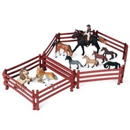 Horse Toys Figures, 23 Pieces Horse Playset with Rider and Corral Fences, Barn Farm Animals Horse Fi