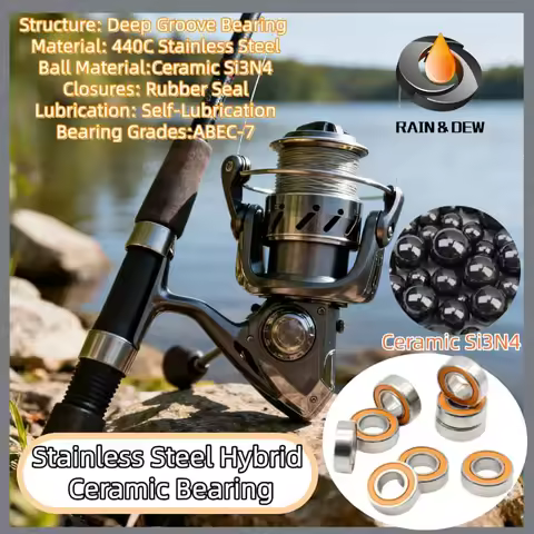 10PCS SMR103RS CB Stainless Steel Bearing ABEC-7 Hybrid Ceramic Ball Bearing Contains SMR63~SR156RS 