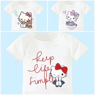 Tshirt lengan pendek short sleeve hello kitty 3-8y