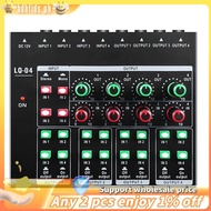-LQ04 4-Channel Mixer 4-Channel Headphone Amplifier Sound Card Mixer Recording Interface with Dj Mix