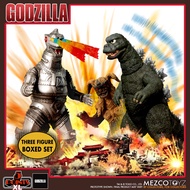 Mezco Godzilla vs Mechagodzilla Set of 3 (1974) Action Figure Deluxe Boxed Set Made of Plastic