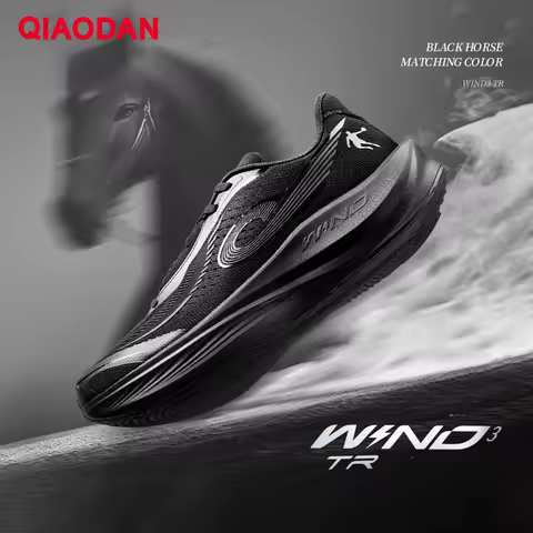 QIAODAN Strong Wind 3TR Men's Marathon Running Shoes 2025 Thick Sole Shock Absorption Rebound Traini