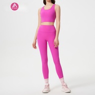 Airactive Leisure  Yoga Sports Set Fixed Pads Cross Tape Sports Bra And High Waist Sports Pants