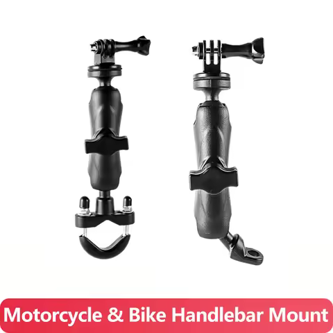 Motorcycle Handlebar Mount Aluminum Holder for GoPro Hero 13 12 11 10 9 Insta360 AKASO SJCAM DJI Osm