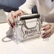 Bubys Of London Fashion Transparent 2in 1 PVC Handbag Sling Bag for Women