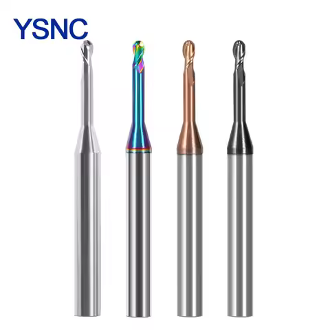 Long Neck Ball Nose End Mills Deep Groove Carbide Milling Cutters CNC Router Bit R0.15 R0.2 R0.3 0.4