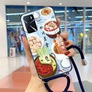 (KL 40) Softcase Kaca + Tali Oppo A16 | Case Oppo A16 | Casing hp Oppo A16 | Softcase Oppo A16 | Kes