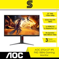 AOC 27G4 27" FHD 180Hz IPS Gaming Monitor