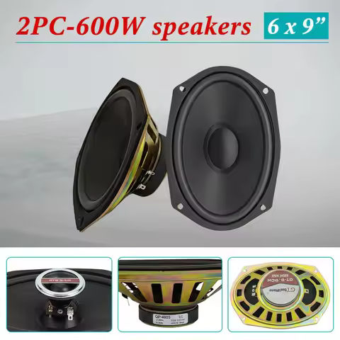 1PC 6x9 Inch Car Coaxial Speaker 600W Peak 4 Ohm Oval Full Range Bass Speaker For Rear Deck Truck Un