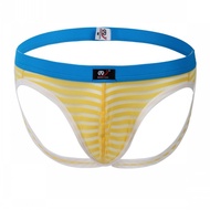 [COD] Men's foreign trade underwear sexy thong men's striped mesh gay head wholesale male 4006Sd
