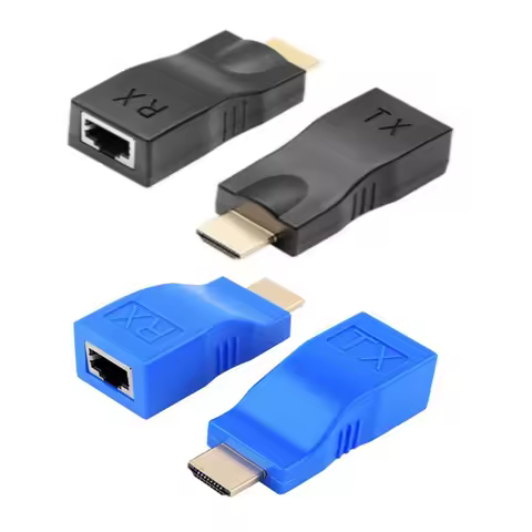 2pcs Video Extender HDMI-compatible to RJ45 4K 3D HDTV Up to 30M Extension to RJ45 Over Cat 5E/6 Net