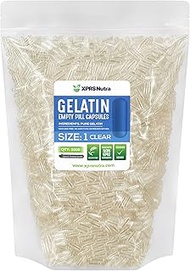 XPRS Nutra Size 1 Empty Capsules - Clear Empty Gelatin Capsules - Capsules Express Empty Pill Capsul