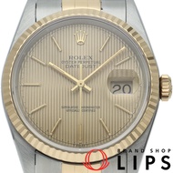 勞力士 Datejust 男士腕錶，織紋錶盤，Datejust 男士腕錶 16233(X)，帶保固卡，K18YG/SS 錶殼，顏色錶盤，1991 年，成色極佳 [二手]