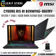 MSI Cyborg A15 AI B2HWFKG-082MY Gaming Laptop -15.6"FHD RYZEN 7, 16GB 512GB RTX5060 - 9S7-15QL42-082