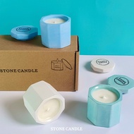 [Out of Stock] Mini Candle Bundle Gift Set Concrete Jar Scented Soy Wax Candle*Gift Box of 3[STONE CANDLE]Lilin