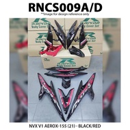 COVER SET NVX V1 Aerox-155 (21) YAMAHA ORIGINAL RAPIDO BLACK RED COVER SET NVX HONDA KAWASAKI Y15ZR Y16 NVX ACCESSORIES