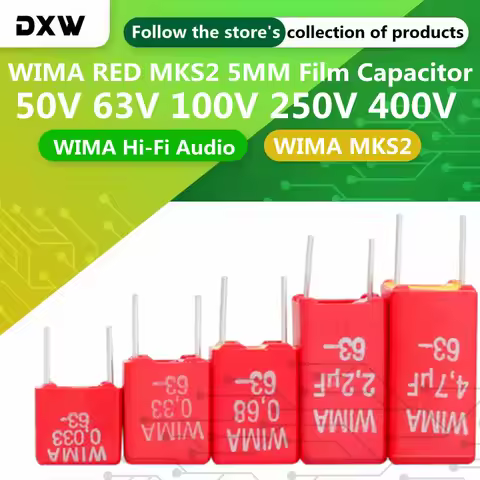 2PCS/Lot WIMA MKS2 5MM Film Capacitor 0.1UF 0.01UF 0.47UF 1UF 1.5UF 0.33UF 10UF 2.2UF 3.3UF 50V 63V 
