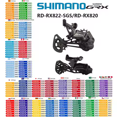 Shimano GRX 12s Rear Derailleur SHADOW RD+ RD-RX822-SGS For 10-51T Cassette RD-RX820 For 11-34/36T C