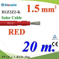 20 Meters Solar Wire PV1 H1Z2Z2-K 1x1.5 Sq.mm. DC Cable Cell Red