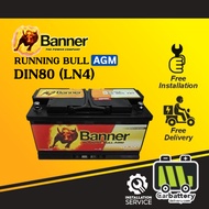 [Installation Provided] Banner AGM DIN80 LN4 Auto Start Stop Car Battery Bateri Kereta OE Brand for 