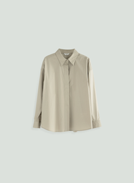 Elborn Doris Cotton Blend Shirt Womens Loose Fit High Quality Lazy Style Solid Color Commute Friendl