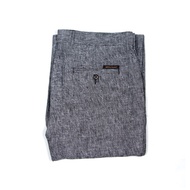 Hazard กางเกงทำงานขายาวไม่มีจีบ ผ้า Linen(ลินิน) สีดำเทา