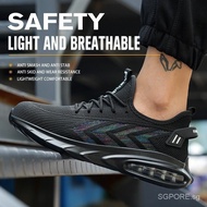 Ready Stock New Air Cushion Work Shoes Flying Knit Lightweight Kevlar Safety Shoes Steel Toe Shoes Men Welding Shoes Protective Shoes Safety Boots Steel Toe Shoes Lightweight Weldi