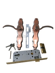 Metal Gate Door Handle Lockset 3 Keys Included | Brass | Copper | Silver