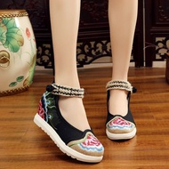 Ladies Old Beijing Cloth Shoes Women's Mother Shoes Embroidered Shoes Square Dance Ethnic Style Women's Shoes Single Slope Dance Shoes