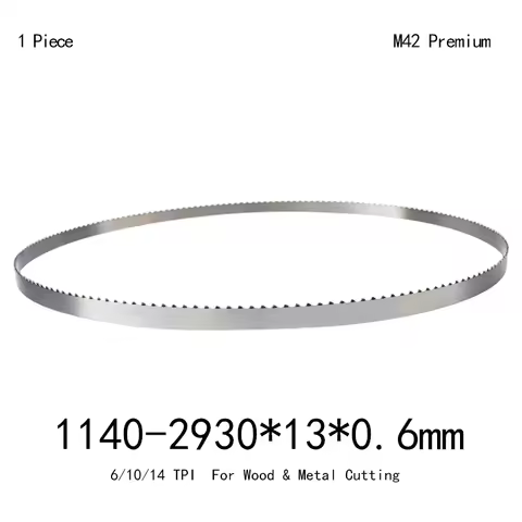 M42 Bimetal Band Saw Blade 1/2"x13mmx0.6mm for Wood/Metal Cutting, 1140-2930mm 6/14TPI Support Custo