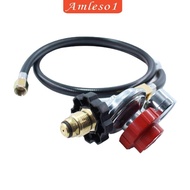 [Amleso1] High Pressure Gas Regulator 30PSI Gauge with Braided Hose for Fire Picnic