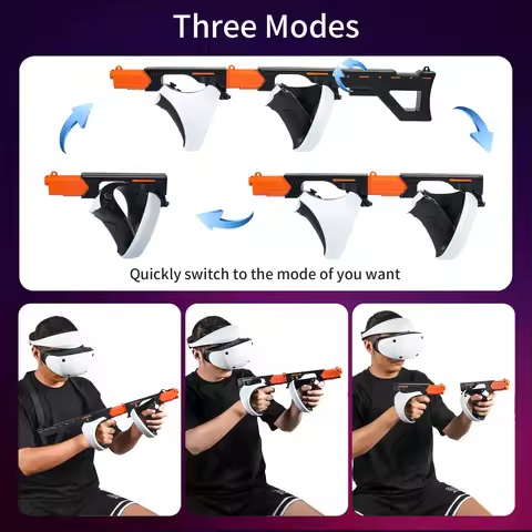 DEVASO Magnetic VR Gun Stock for PSVR2 Handle Attachment with Shoulder Straps for Enhance FPS Gaming