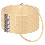 15PCS Bamboo Embroidery Hoops Kit 2 Inch Embroidery Hoop Set Kit Adjustable in Bulk for Needlework S