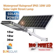 READY STOCK Solar Waterproof IP65 15w/18w/36w LED Solar Powered Outdoor Street Light Auto On Off pel