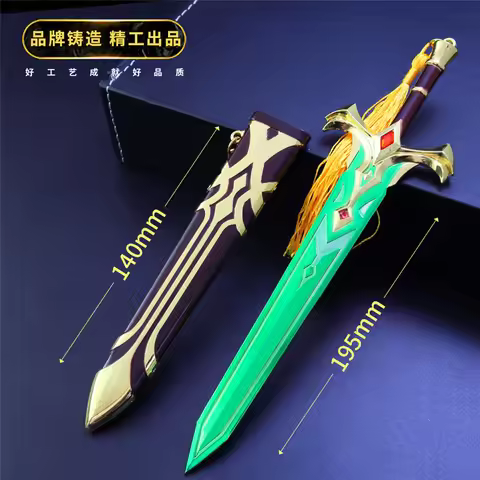 19cm Sword In Lake AFK Arena Eternal King Arthur Game Peripherals Weapon Model Metal Green Ornament 