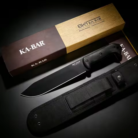 BK9 - Multi-functional Obstacle Clearing Tool, 1095 High Carbon Steel, Outdoor Hiking and Camping Kn