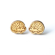 素色木耳環-小刺蝟