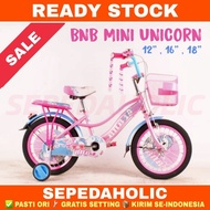 Diskon Sepeda Anak Perempuan Bnb Mini Unicorn 12 16 18 Inch Keranjang