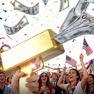 Money Gun Shooter, Make it Rain Money Toy Gun, Prop Money Gun, Spary Cash Gun for Movies Game Party 