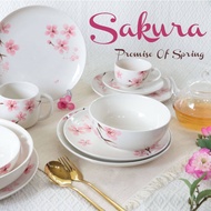 INDRA CERAMICชุดอาหาร จานชาม ลายซากุระ  SAKURA New collection   เซรามิกเข้าไมโครเวฟได้  by อินทราเซรามิค