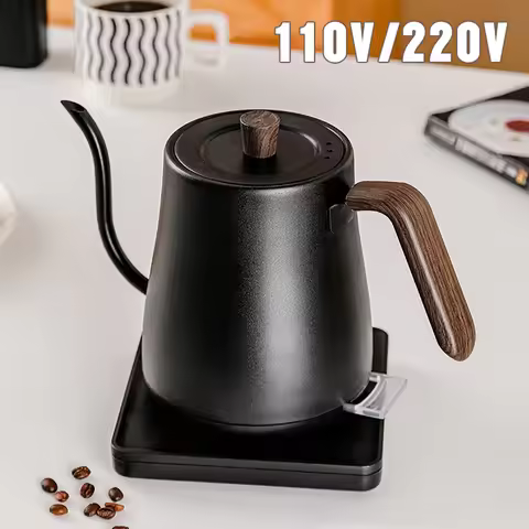 110V/220V Electric Kettle 800ml Hand Brew Coffee Pot Gooseneck Jug Slender Mouth Teapot 304 Stainles