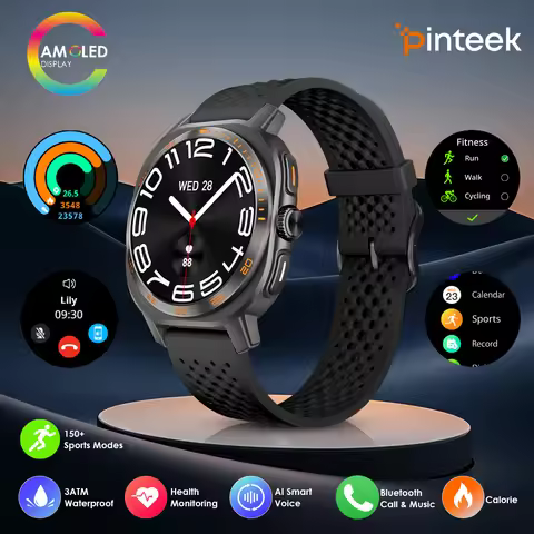Pinteek SmartWatch HD pantalla táctil reloj de fitness, 25 modos deportivos Fitness Tracker, 3ATM Sm