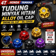 Alloy Engine Oil Cap 4T Honda Yamaha Oil Cover Tudung Minyak Hitam LC135 Y15ZR NVX RS150 Y16 SYM VF3
