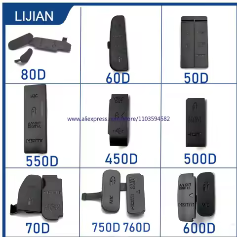 USB Rubber Door HDMI-compatible MIC IN/VIDEO OUT Bottom Cover For Canon EOS 50D 60D 70D 80D 400D 450