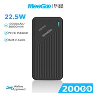 MeeGoo 30000mah Power Bank Fast Charging with Built in Cable Portable Charger for all phone