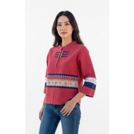 Beautiful Design Hmong Clothes With Embroidery | Red Tone Long Sleeves Easy To Wear Tailored Work