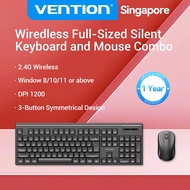 Vention 2.4G Wireless Keyboard and Mouse Combo Set With 104 Keyboard and 1200 DPI Mouse Pad Laptop