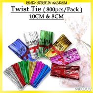 800pcs Pack Twist Tie Wire Metallic String Rope Packing Goodies Candy Gold Silver Ribbon Ikat Dawai Pengikat Bunga Telur