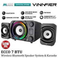 VINNFIER ECCO 7 BTU WIRELESS BLUETOOTH SPEAKER 50W 2.1/KARAOKE SYSTEM /FM RADIO/MICRO SD CARD SLOT/T
