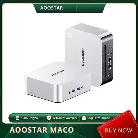 AOOSTAR MACO Mini PC Barebone (No RAM No SSD)AMD Ryzen7 H 255 8 Cores Max 4.9GHz, Fingerprint, AMD R
